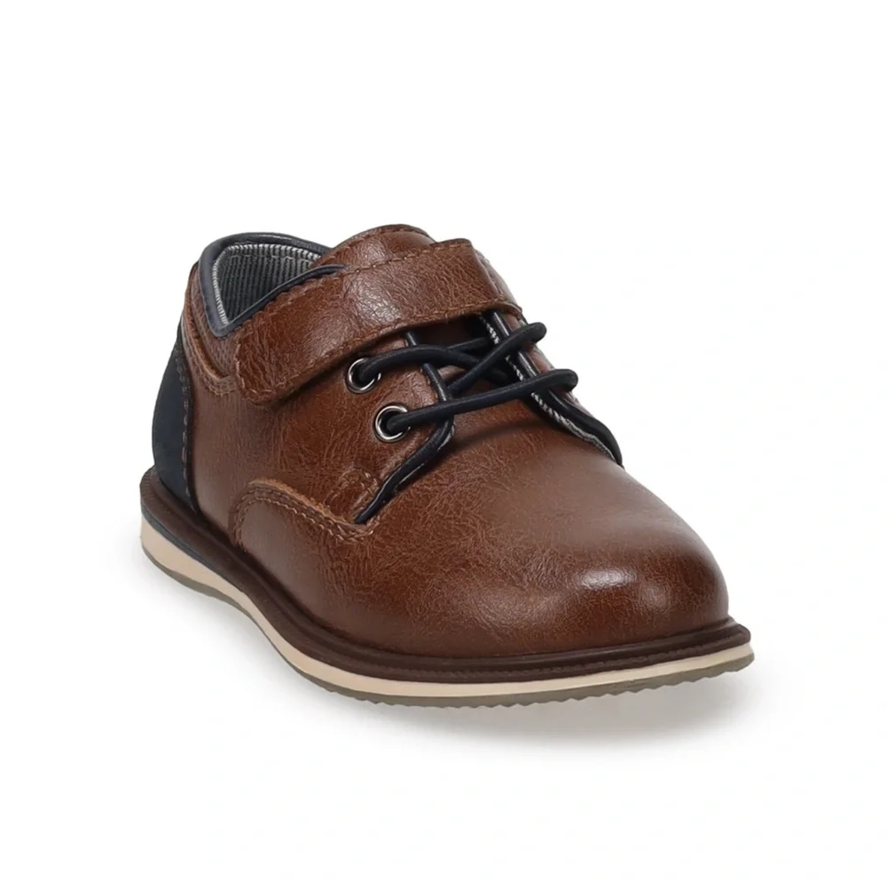 Brown Leather Oxford Kids Shoes size 5